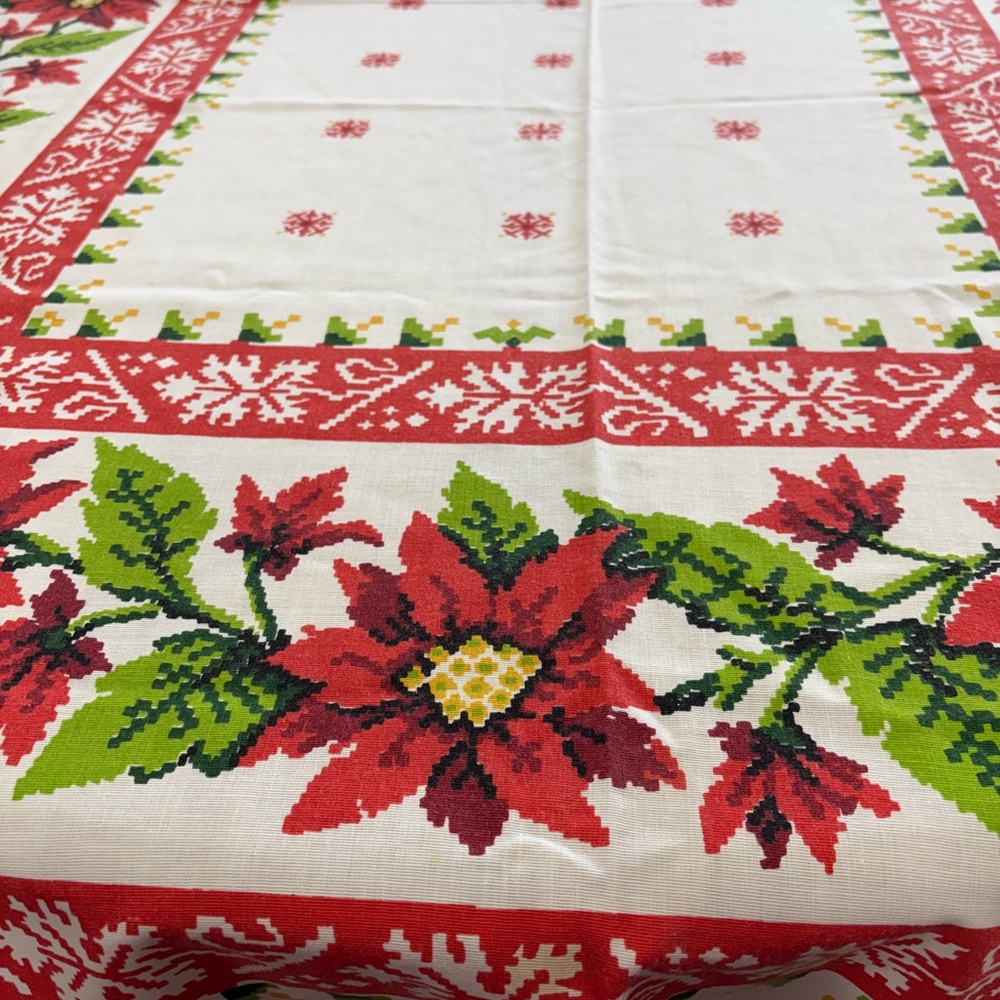 Vintage Holiday Tablecloth